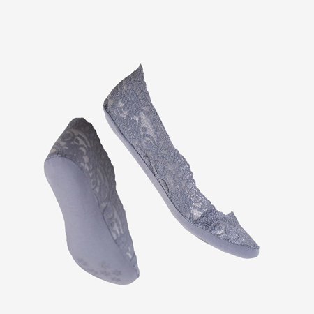Сірі жіночі бамбукові шкарпетки з мереживом - Шкарпетки