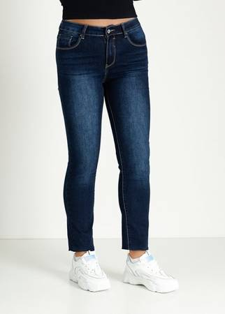 Темно-сині жіночі джинси на прямих ногах - Одяг
