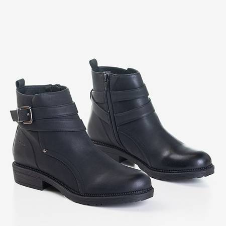 Жіночі чорні черевики на плоских підборах Tideja- Взуття