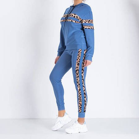 Жіночий набір блакитних леопардових костюмів - Одяг