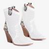 Білі ажурні ковбойські черевики з тисненням на зміїній шкірі Qiana - Взуття