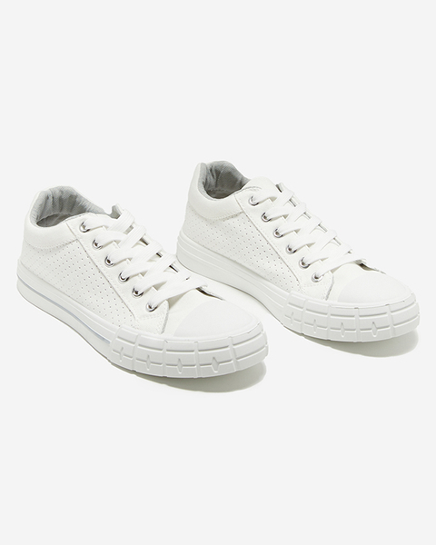 Білі жіночі кросівки в сіру смужку Sols- Footwear