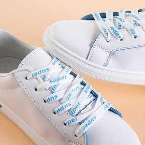 Білі жіночі кросівки з синіми вставками Xosi