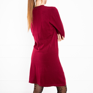 Бордова жіноча сукня