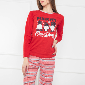 Червона жіноча піжама з різдвяним мотивом