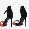 Червоні - чорні жіночі босоніжки на високому каблуці Gold Rush - Взуття 1