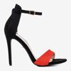 Червоні - чорні жіночі босоніжки на високому каблуці Gold Rush - Взуття 1
