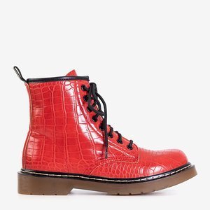 Червоні жіночі черевики-воркери з тисненням Ornellinia - Взуття