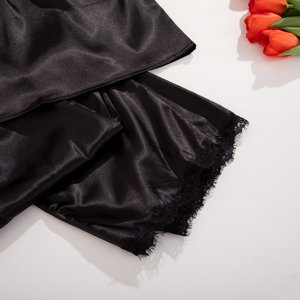 Чорна жіноча піжама з мереживом