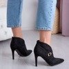 Чорні черевики на високому каблуці з пряжкою Deep Elegance - Взуття