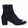 Чорні черевики з декоративним носком на невисоких підборах Hayley - Взуття