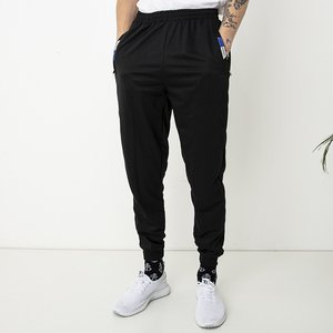 Чорні чоловічі спортивні штани з кишенями