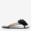 Чорні шльопанці з квітами Dormeque - Взуття 1