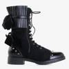 Чорні шнуровані черевики з еко-замші Zarema - Взуття