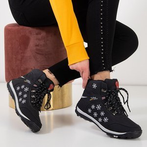 Чорні жіночі черевики зі сніжинками Flakes - Взуття