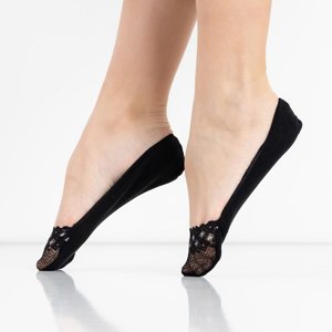 Чорні жіночі шкарпетки з мереживом - Шкарпетки
