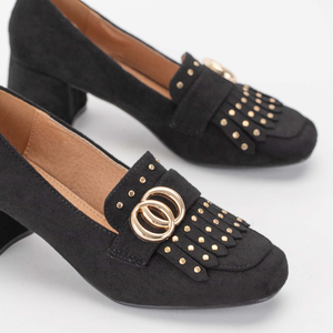 Чорні жіночі туфлі з оздобленням Nellu