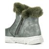 Дитячі сірі чоботи на снігу із зеленим хутром Nicia - Взуття