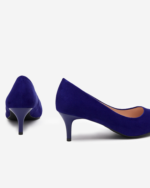Кобальтові сині жіночі туфлі на низькому каблуці Oia