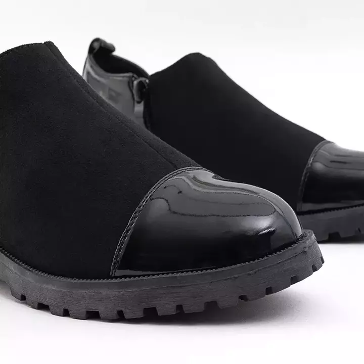 OUTLET Чорне жіноче взуття з лакованими вставками для взуття Liwbu