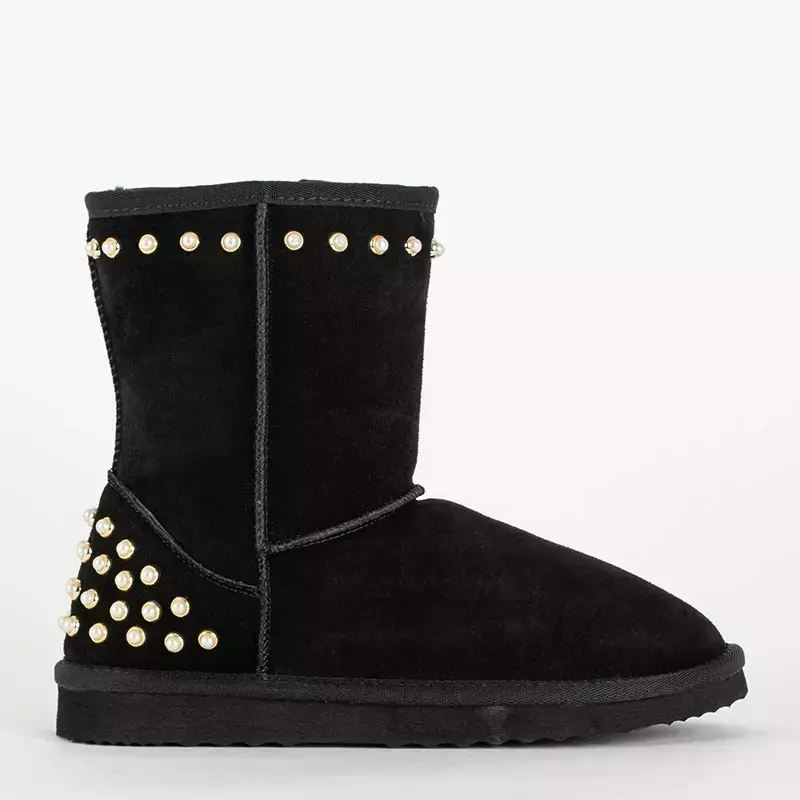OUTLET Чорні снігові черевики з перлами Furilla - Взуття