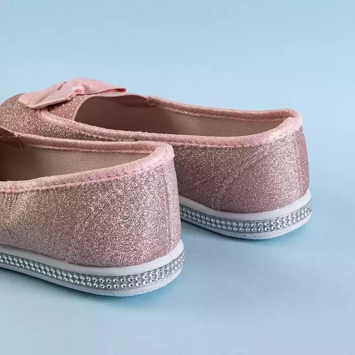 OUTLET Дитячі балетки з рожевої парчі з прикрасою Nolla - Взуття