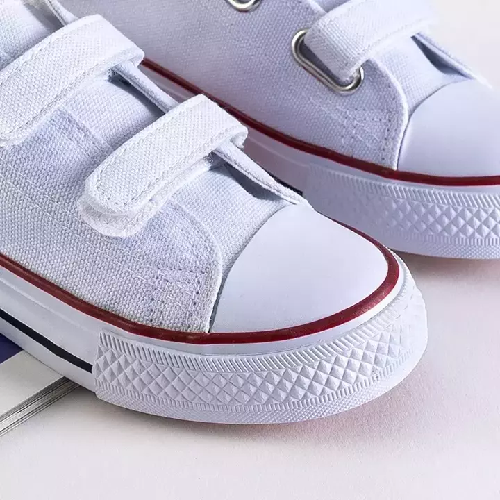 OUTLET Дитячі білі кросівки, застібаються на два липучки-липучки