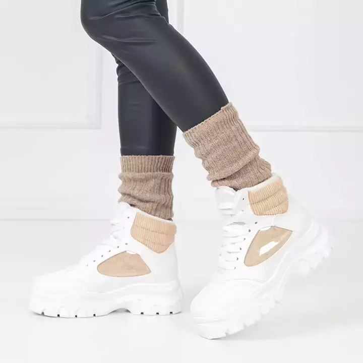OUTLET Кремові жіночі спортивні снігові черевики Naiola - Взуття
