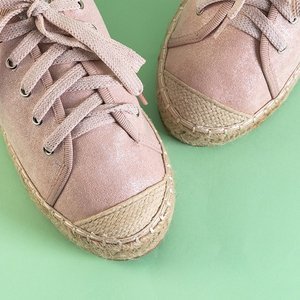 OUTLET Рожеві жіночі кросівки еспадрільї на платформі Woilla - Взуття