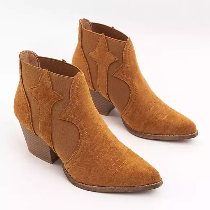 OUTLET Світло-коричневі жіночі ковбойські чоботи на посту Palasari - Взуття
