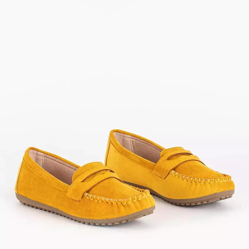 OUTLET Жовті еко-замшеві лофери жіночі Teweri - Взуття