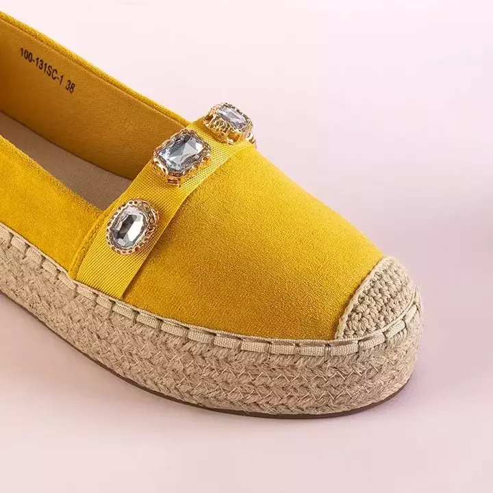 OUTLET Жовті жіночі еспадрилі з кристалами Фененна - Взуття