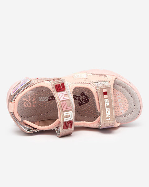 Рожеві дитячі босоніжки з нашивками Netiks - Взуття