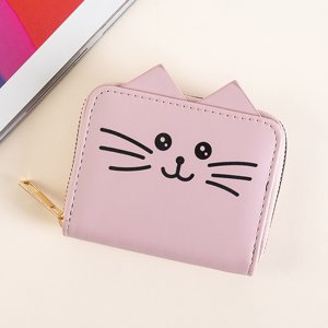Рожевий гаманець з аплікацією у вигляді кішки