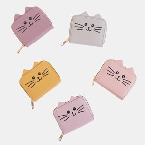 Рожевий гаманець з аплікацією у вигляді кішки