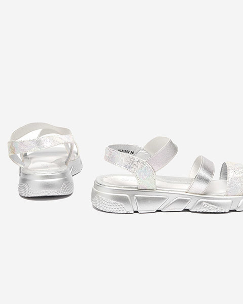 Сріблясті босоніжки для дівчаток Seloni- Взуття