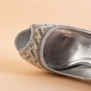 Срібні блискучі туфлі на шпильці Cecile - Взуття