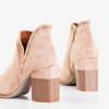 Світло-коричневі черевики на квадратному каблуці Lemere - Взуття