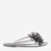 Світло-сірі шльопанці з квітами Dormeque - Взуття 1