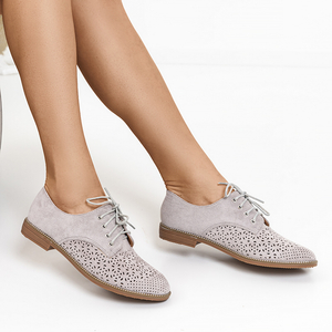 Світло-сірі жіночі туфлі на шнурівці Soberin
