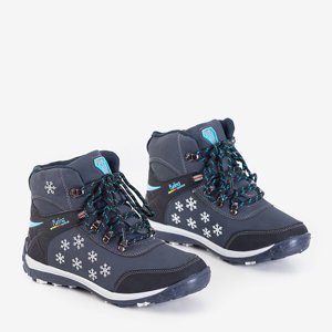 Темно-сині жіночі черевики зі сніжинками Flakes - Взуття