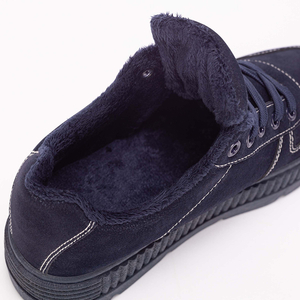 Темно-сині жіночі утеплені кросівки на платформі Zarine