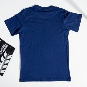 Темно-синя чоловіча футболка з принтом