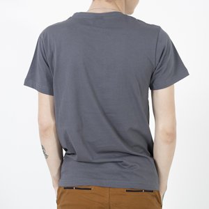 Темно-сіра чоловіча футболка з написом