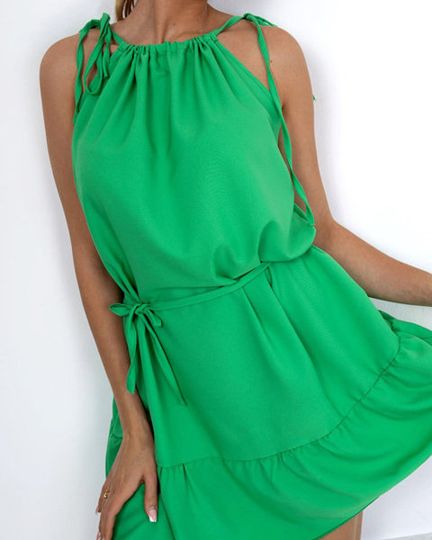 Зелена коротка сукня без рукавів - Одяг