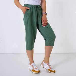 Зелені жіночі бриджі з кишенями