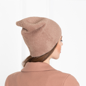 Жіноча хутряна шапка світло-коричневого кольору - Шапки