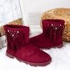 Жіночі бордові зимові чоботи з прикрасами Figgi - Взуття