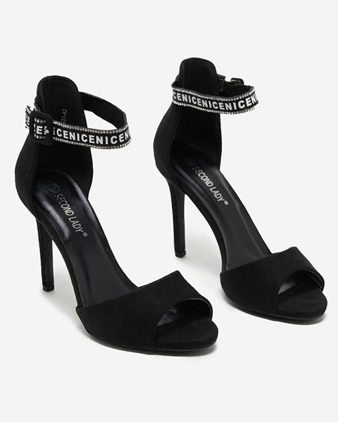 Жіночі босоніжки на високому каблуці чорного кольору Opassa - Взуття