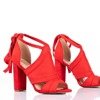 Жіночі червоні босоніжки на високій стійці з хвостиком Lanaline - Взуття